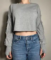 Sundays Gray Pearl Crop Top Size XS NWT