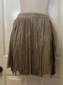 BB Dakota Tan Fringe Skirt