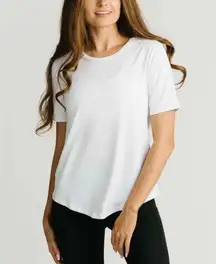 Active Go To White Crew Neck Short Sleeve Athletic Basic Tee