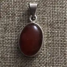 Sterling Carnelian Mexican Pendant