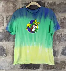Buc-ee's Mardi Gras Tie Dye Shirt Peace Love Jester Tee‎ Unisex Size Medium