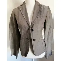 Benetton • Taupe Tan Grey Button Front Blazer