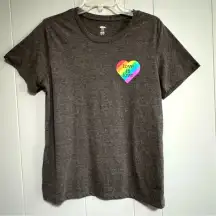WAY TO CELEBRATE! Love is Love Short Sleeve Heather Gray T-Shirt Size L (12/14)