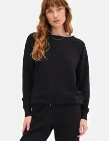 NWT MATE the Label Black Organic Terry Raglan Sweatshirt - XS