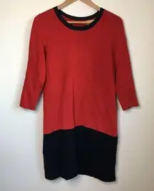 3/$15 - Banana Republic Color Block Sweater Shift Dress‎ Crewneck Red Bla…