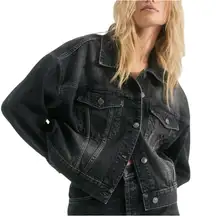 RAILS Women’s Black Wash Indio Cropped Denim Jacket size small