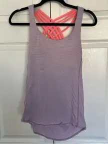 lululemon athletica 2 in 1 Free to Be Wild Purple and Pink Tank Top Size 6