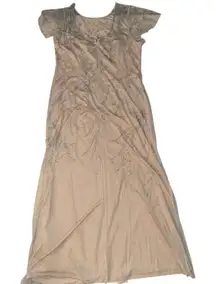 Adrianna Papell Women's Beige Long Evening Gown Size 18 Formal Dress