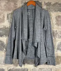 Nike Dri-FIT Women's Gray Open Front Cardigan Thumb Hole Athletic Jacket‎