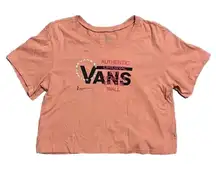 Vans Cropped Orange Short Sleeve T-shirt Womens Size L California Skater Beach