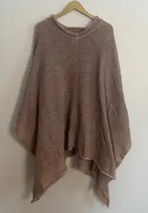 Flax Mohair Blend Knit Poncho