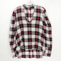 4/$25 Zara Woman Plaid Long Sleeve Top Small