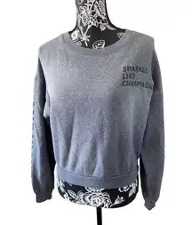 Forever 21 Sparkle Like Champagne Cropped Crewneck Sweatshirt Casual