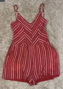 red romper with pockets
