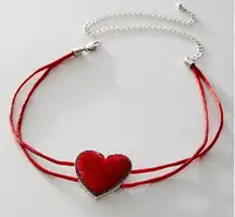 Free People Velvet Heart Choker in Red NWT Valentine’s Day Coquette Dainty