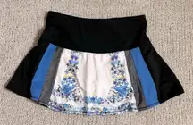 Lucky in Love  Sequined Floral Black Blue White Skort