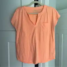 Lilly Pulitzer Orange Luxletic Workout Back Vent Short Sleeve Top *FLAW*