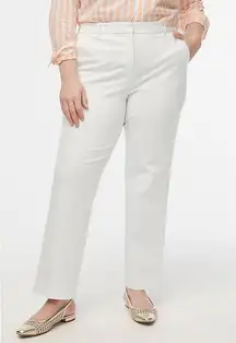 J Crew Womens Kallie Straight Leg‎ Pant in White Sz 22 Office Neutral Minimalist