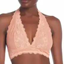 Free People Galloon Lace Halter Bralette Womens Size‎ L Orange