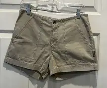 Vintage Silver 100% Cotton Khaki Shorts Size‎ 28 Made In Canada Y2k