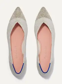 Rothy's The Point Diamond Metallic Ballet Flats US Size 12.5 Women New