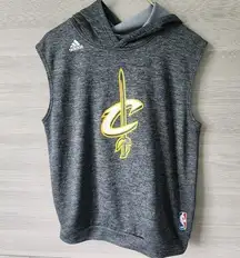 Adidas  Womens Gray Cleveland Cavaliers Pullover Hooded Sleeveless T Shirt Size L