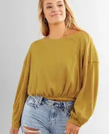 We The Free Oversized Bubble Crop Pullover light Sweater Medium Free People