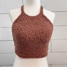 Skims Fuzzy Halter Top. Size S/M. New Without Tags. Light Brown.