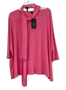 Marble Pink Batwing Oversized Blouse with Scarf Small
