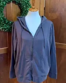 Eddie Bauer  Navy Blue Hooded Zip Up Sweatshirt. Women’s X-Large.