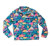 Chubbies Palmtastic Size Small Fleece Pullover Small Multicolored Geometric