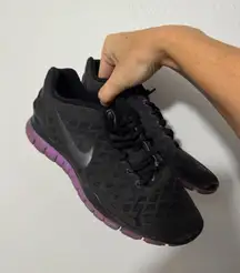 Nike Free Black and Purple Running Shoes