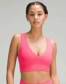 Lululemon Women’s Size 10 Align V-Neck Bra Lip Gloss Pink Light‎ Support C/D Cup