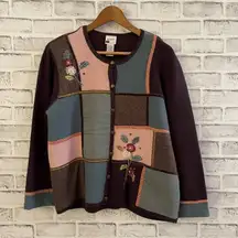 Women’s KORET embroidered embellished 100% wool patchwork sweater PM