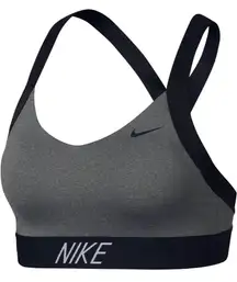 Nike Gray & Black Pro Indy Logo Bra