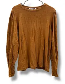 Anthropologie Dolan Textured‎ Knit Top Women’s Size Large Long Sleeve Rust