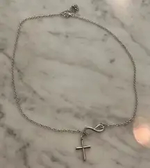 Faux Silver Infinity Necklace