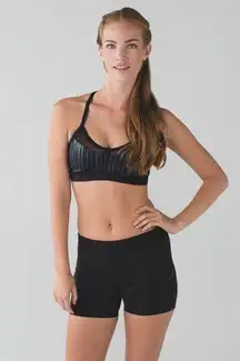 Lululemon All You Need Bra Scratch Match Black Multi Women’s Sports Bra Size 4