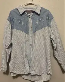 Vintage Western Style Beaded Blouse