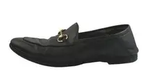 Gucci Women's Black Leather Horsebit Accent Slip On Loafers Flats 35 1/2 US 4.5