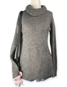 Style & Co. Petite Women’s Small Gray Turtleneck Ribbed Knit Sweater Cozy Warm
