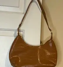 Wild Fable Faux Leather Caramel Croc-Embossed Shoulder Bag