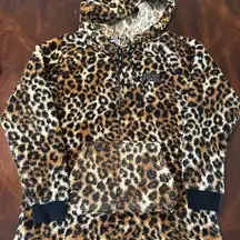 Victoria's Secret PINK leopard print fleece hoodie