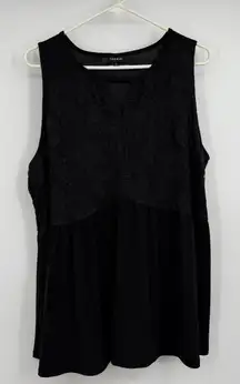 Torrid Black Lace Blouse Babydoll Top 2X Gothic Emo Punk Fairy Y2K Style