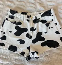 SheIn Cow print Jean Shorts