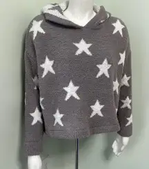 Revolve x Maronie Sweatshirt Oversized Lounge Star Fleece Gray and White Medium