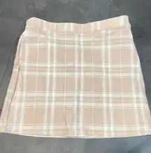 Beige Plaid Mini Skirt Preppy Chic Schoolgirl Style Trendy Summer Fashion‎