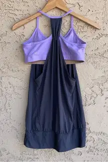 Women's Gray Purple No Limits Built In Bra Open Sides Tank Top Size 8