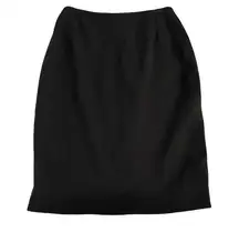 Donna Karen Womens Skirt Size 4 Pure Wool Black Slit Office Business Workcore