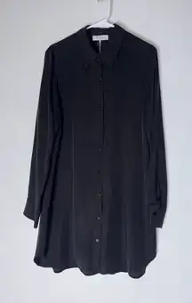 NWT WAYF Long Sleeve Button Front  Shirt Dress SIze Large‎ Black